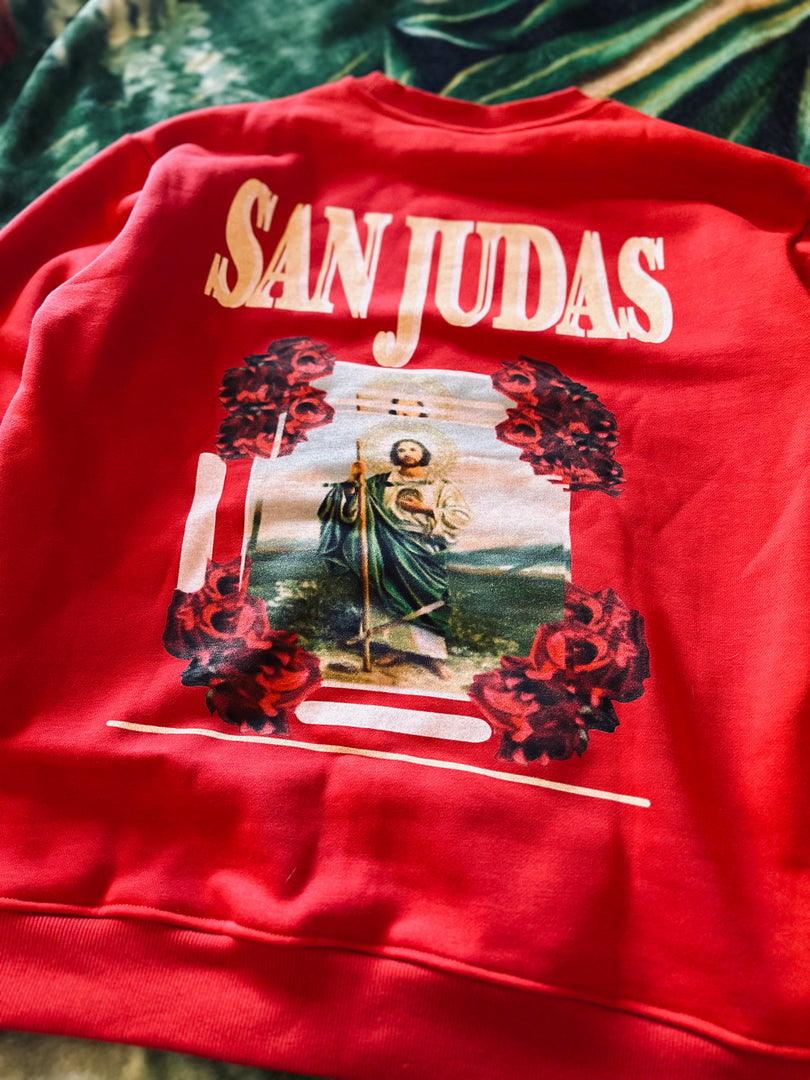 San Judas Red Crewneck (400 GSM)